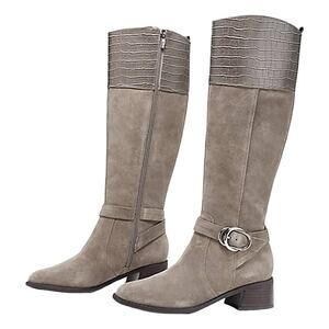NIB Marc Fisher hailin taupe multi suede knee high riding boots size 8M
